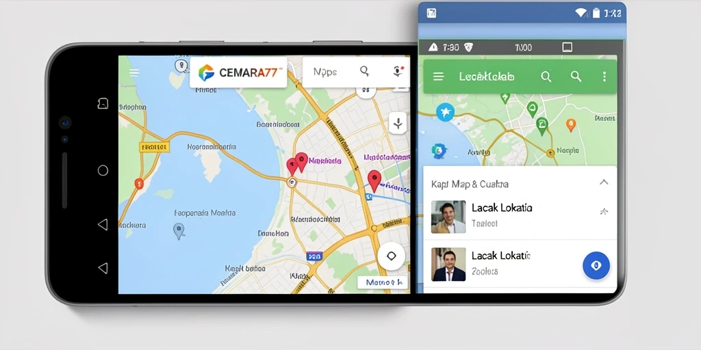 Tampilan antarmuka CEMARA77 yang menunjukkan fitur lacak lokasi.