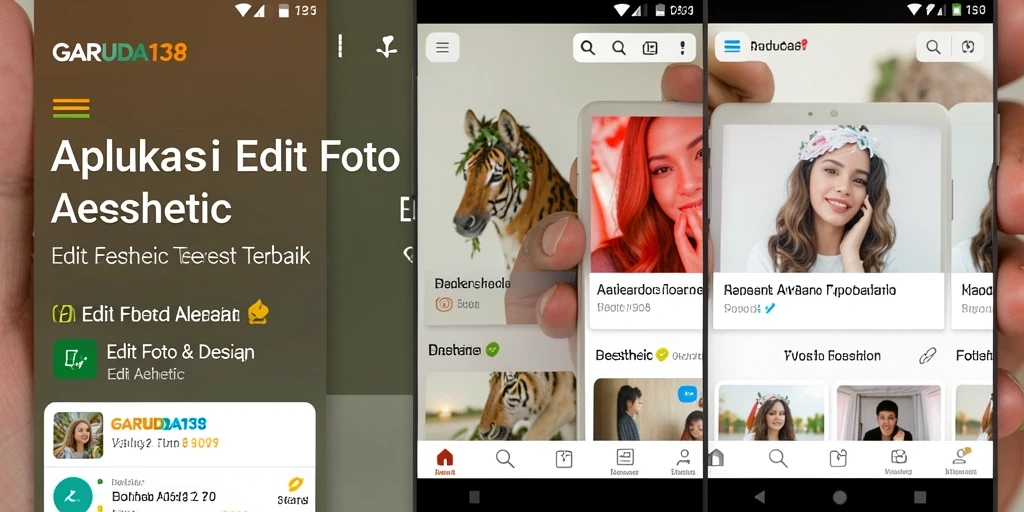Tampilan antarmuka Edit Foto Aesthetic GARUDA138 yang intuitif dan modern.