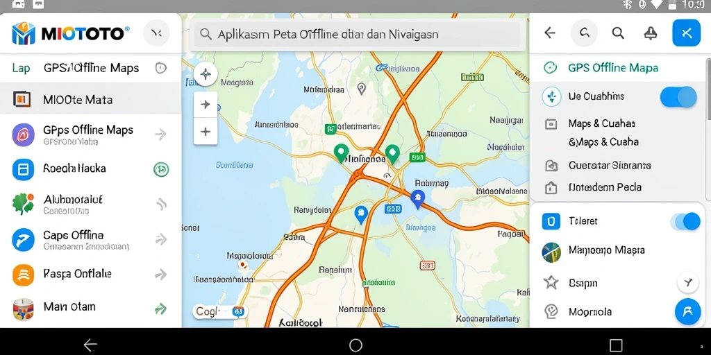 Tampilan antarmuka MIOTOTO menampilkan navigasi GPS yang intuitif dan efisien.