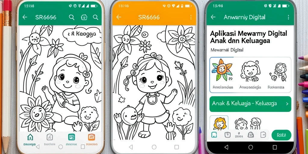 Antarmuka mewarnai digital yang menarik dan interaktif.